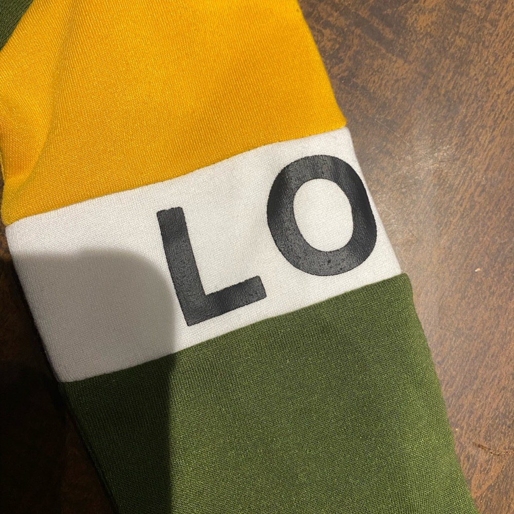 Green and Yellow GIRL quarter zip hoodie - Picture 4 of 7